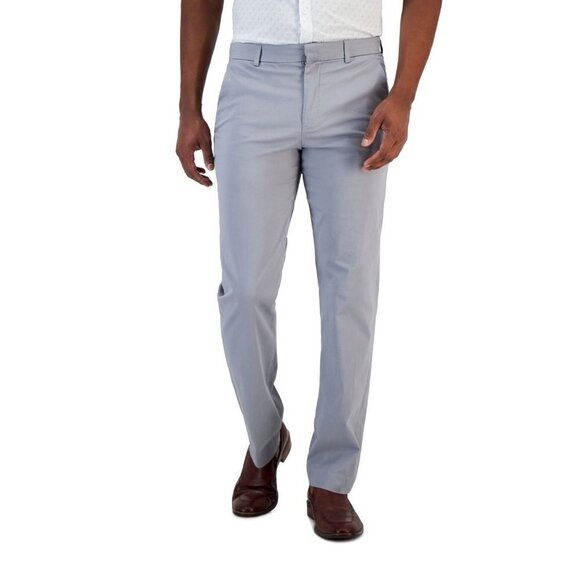 Perry Ellis Men's Essentials Slim Fit Gray Dress Pants - Picture 1 of 7